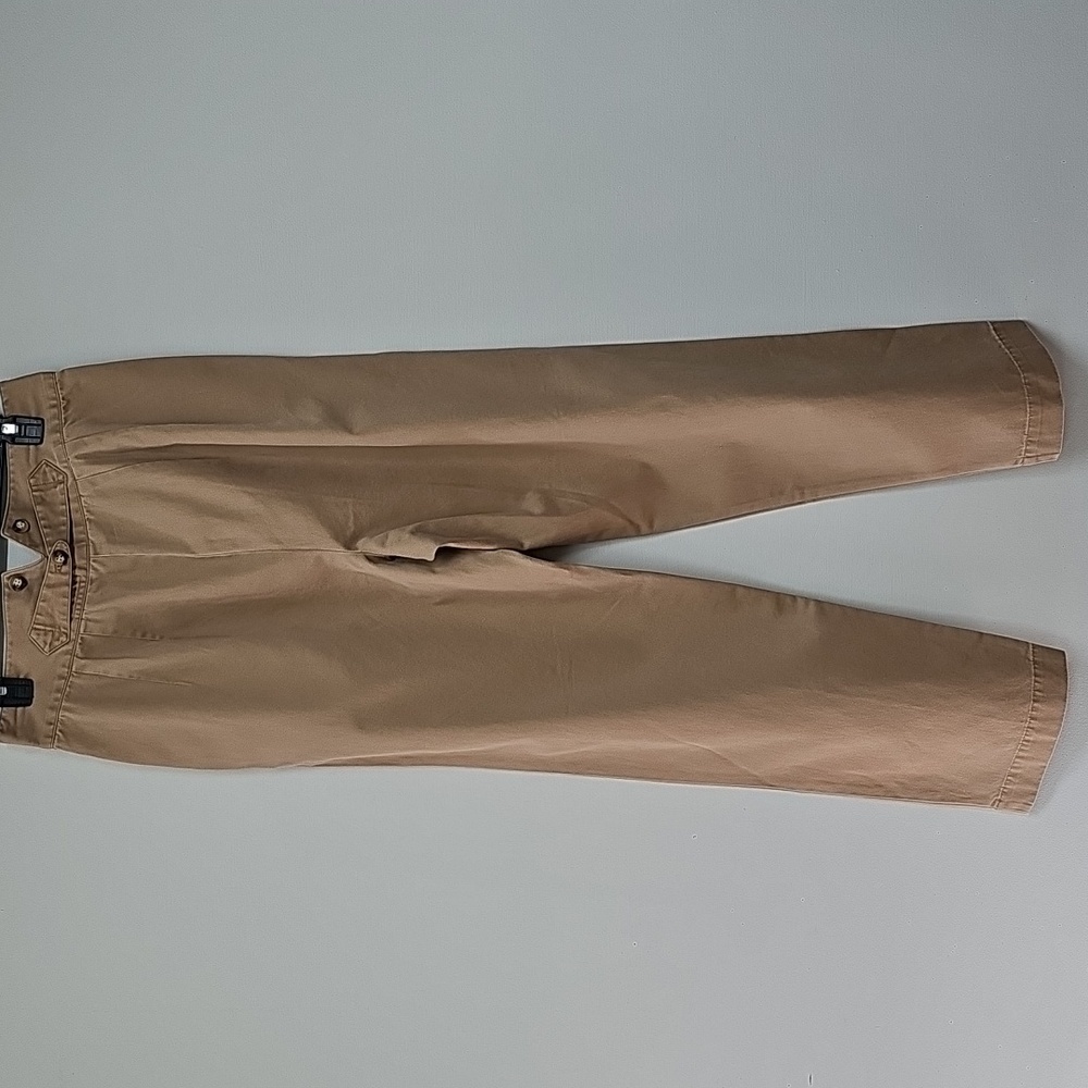90s Anne Klein A-Line, High Waist Pleat Front Khaki Chinos, New, Sz 12 - Picture 6 of 13
